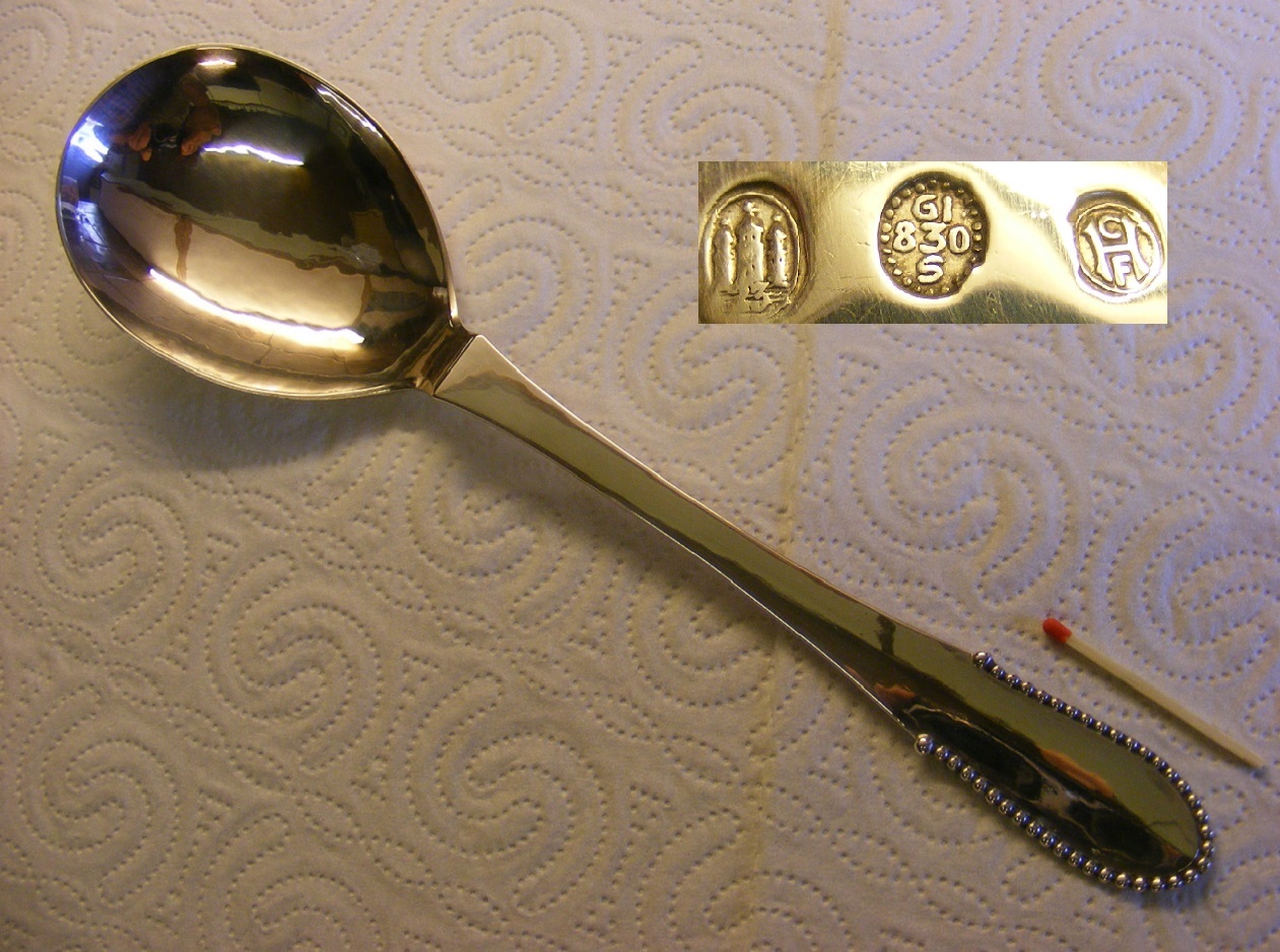 Georg Jensen Silver Coffee Spoon VINTAGE Beaded// Kugle